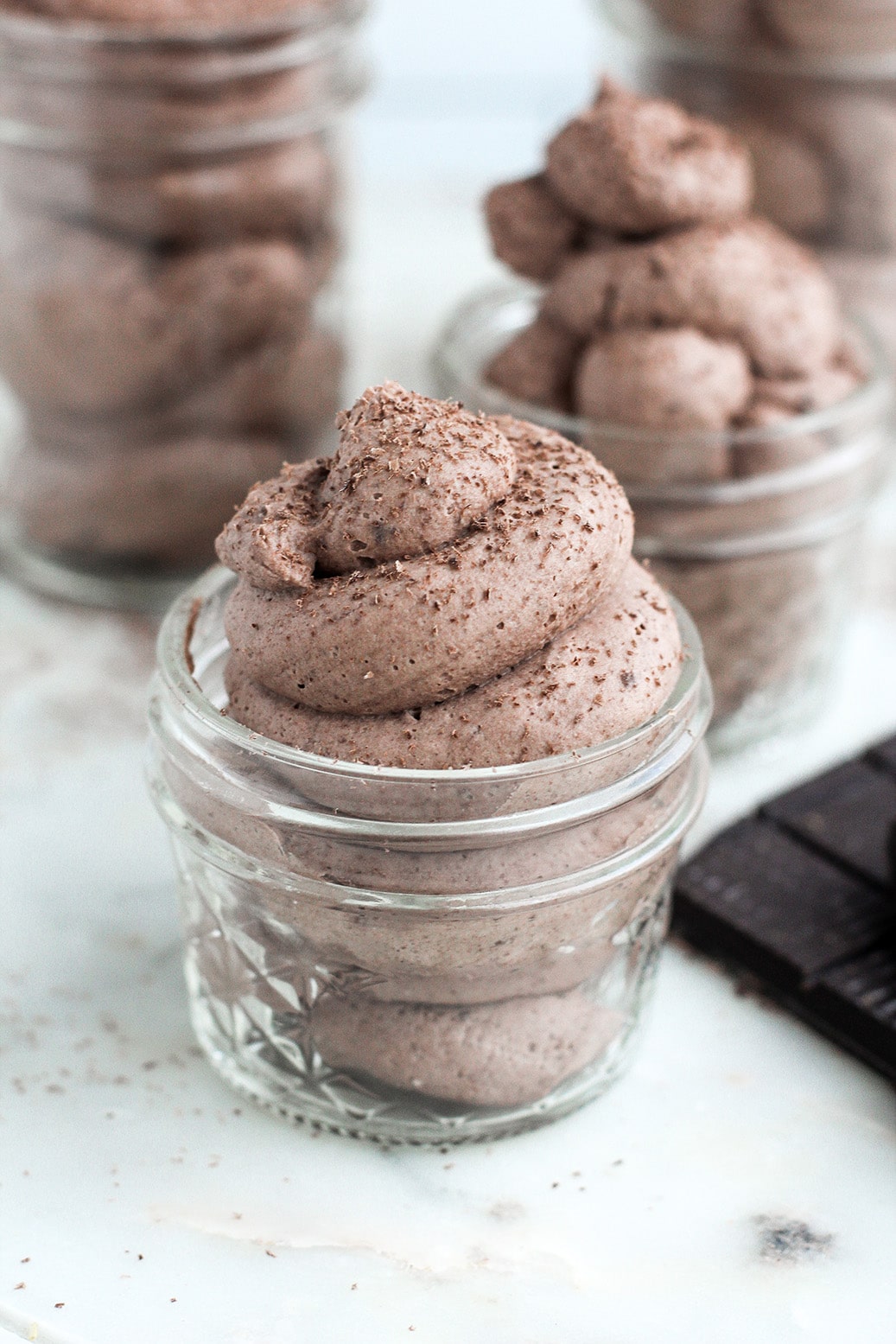 3 Ingredient Instant Chocolate Mousse by @kleankate pudding close up