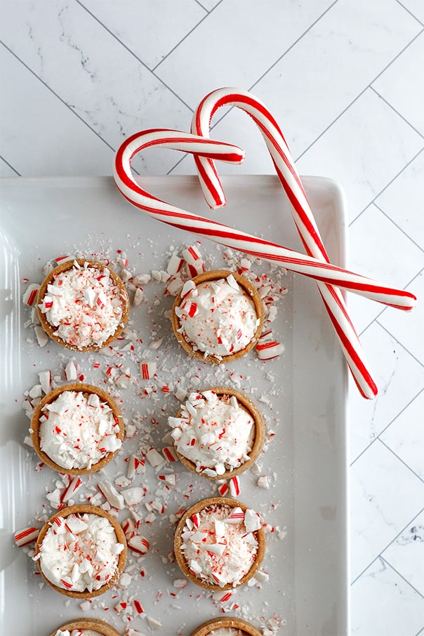 Candy Cane Peppermint Tarts by @klean.kate_top view close up