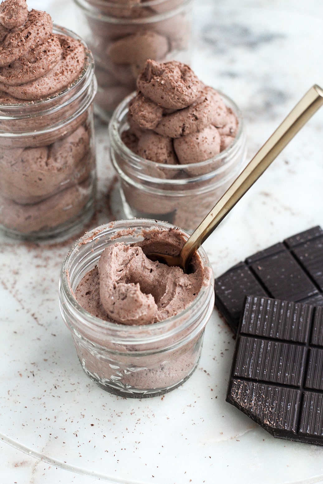 3 Ingredient Instant Chocolate Mousse servings