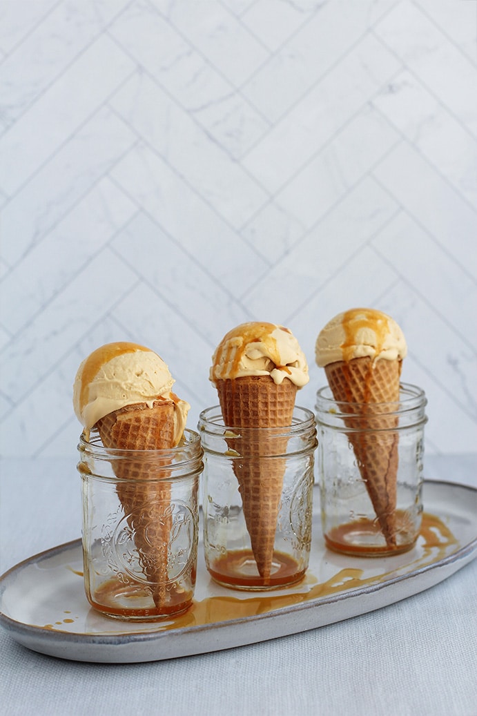 Salted Caramel Pudding Ice Cream by @klean.kate front view