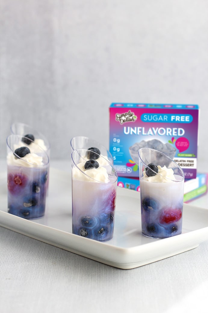 Glitter Berry Jel Cups by @klean.kate Featured Image with Simply Delish Unflavored Jel Dessert