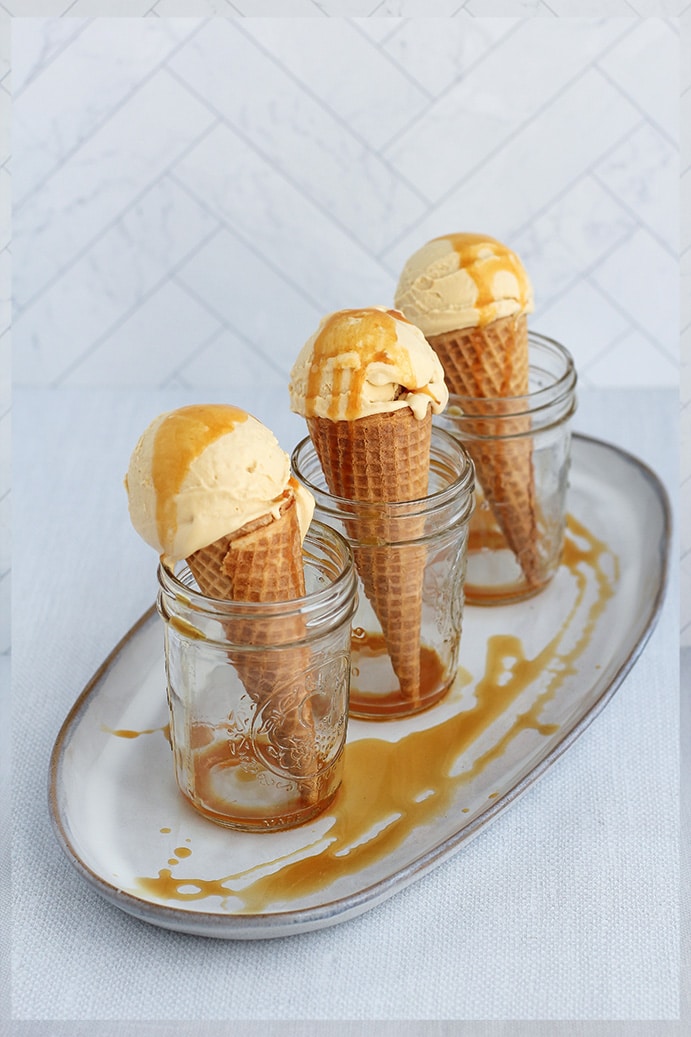 Salted Caramel Pudding Ice Cream by @klean.kate top view