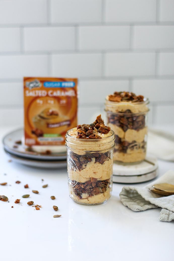 Salted Caramel Yogurt Pudding Parfaits by @klean.kate Featured Image