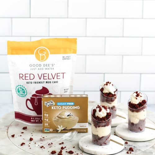 Simply Delish x Good Dee’s Red Velvet Keto Mug Cake by @klean.kate Featured Image