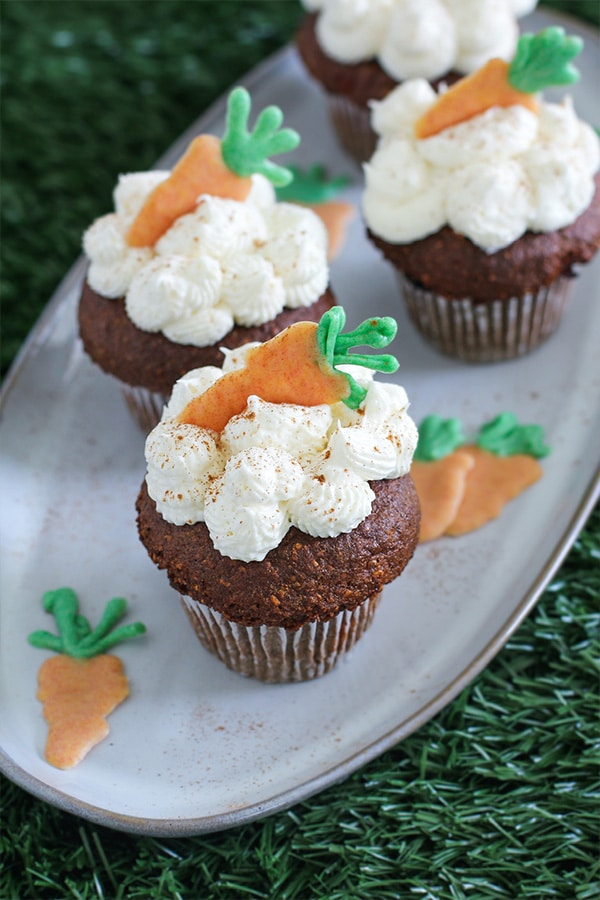 Carrot Cake Muffins top view close up