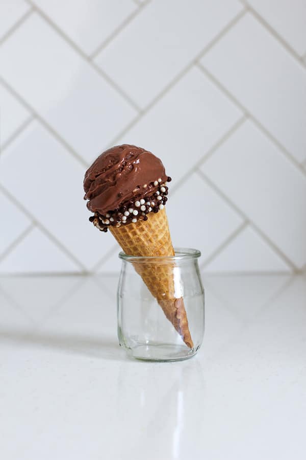 Sugar Free Chocolate Ice Cream Cone isolated