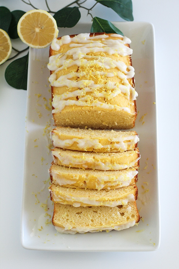 Keto Lemon Pudding Loaf Top View