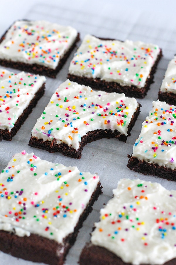 Keto Cosmic Brownies side view close up