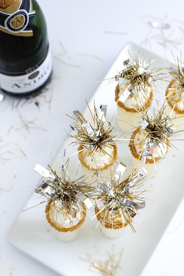 New Year's Champagne Jello Sparklers Top View