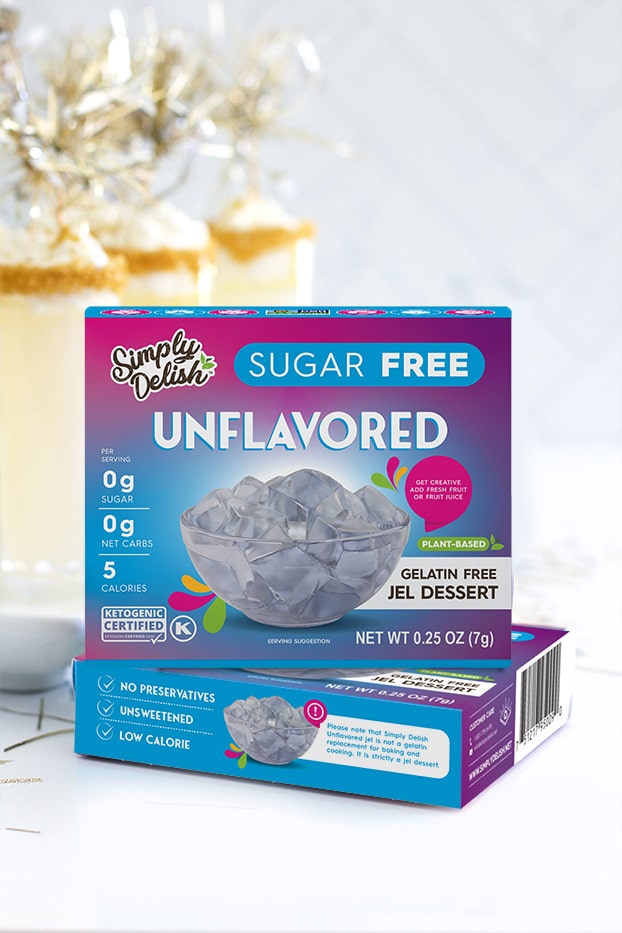 New Year's Champagne Jello Sparklers with Simply Delish Unflavored Jel Dessert