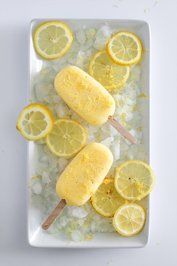 Lemon Pudding Popsicles top view