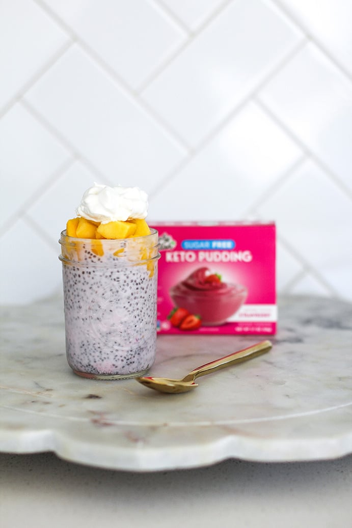 Mango Strawberry Chia Pudding by @klean.kate