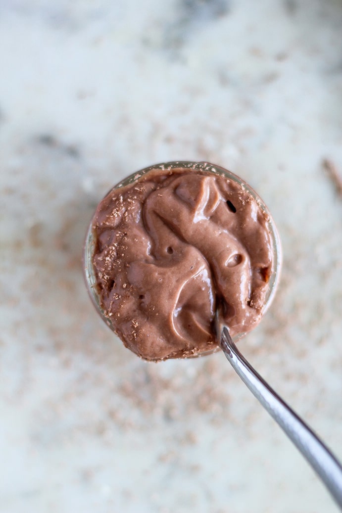 Simply Delish National Chocolate Pudding Recipe by @klean.kate top view mixing