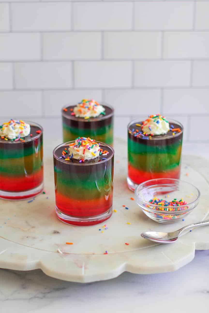 Rainbow Gradient Jel Parfait cups