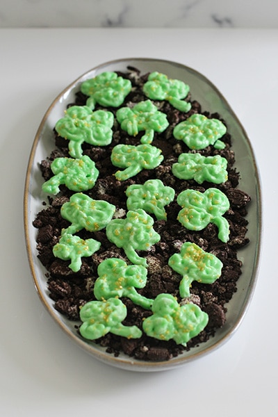 Shamrock Frozen Frosting Bites with Vanilla Frosting top view