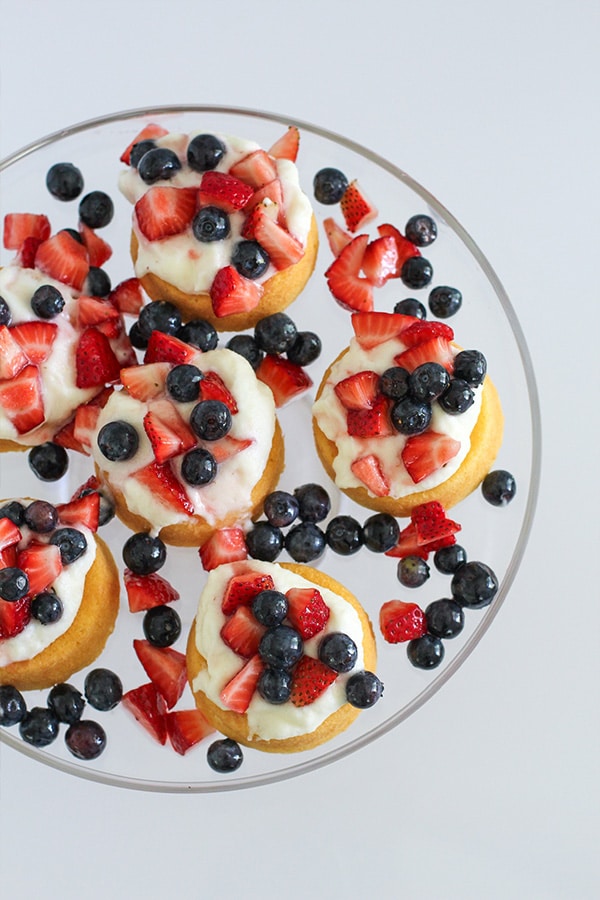 Vanilla Pudding Patriotic Berry Shortcake Top View