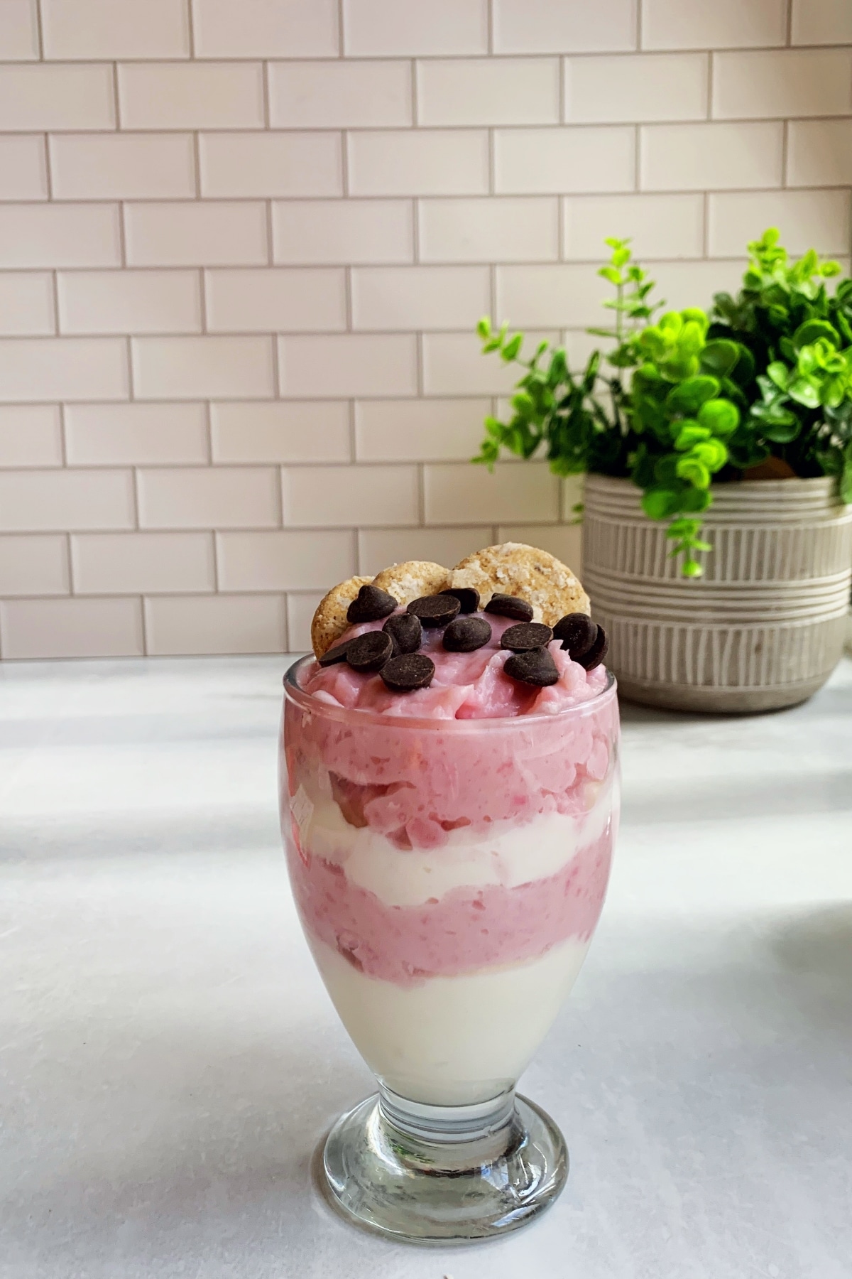 Strawberry Pudding Cookie Parfait - solo