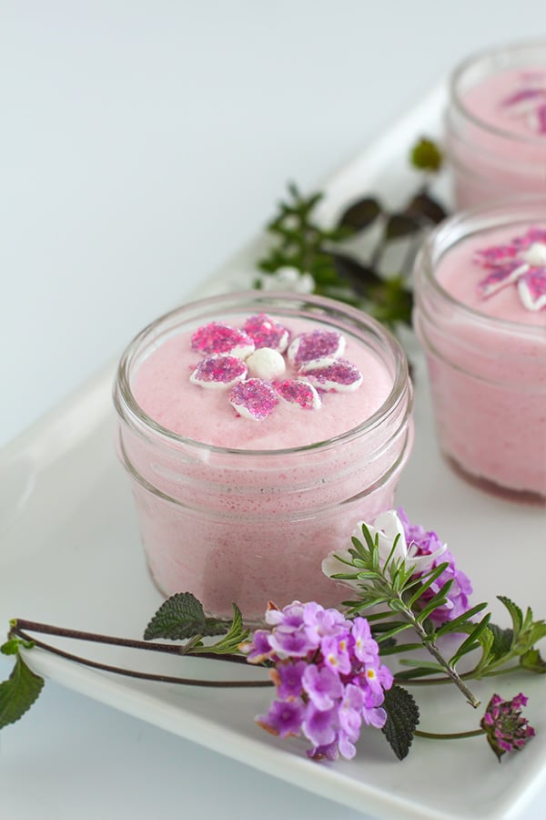 Strawberry Mousse Cups Close up