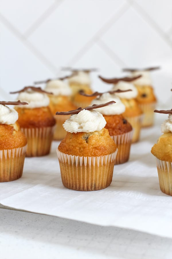 Vanilla Frosting- Mustache Cupcakes front view