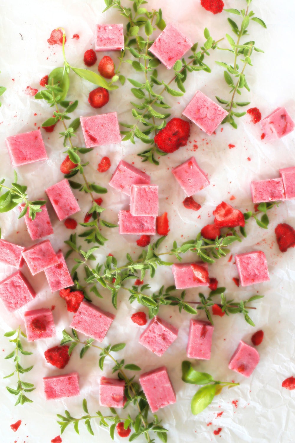 Keto Strawberry Fudge Top View