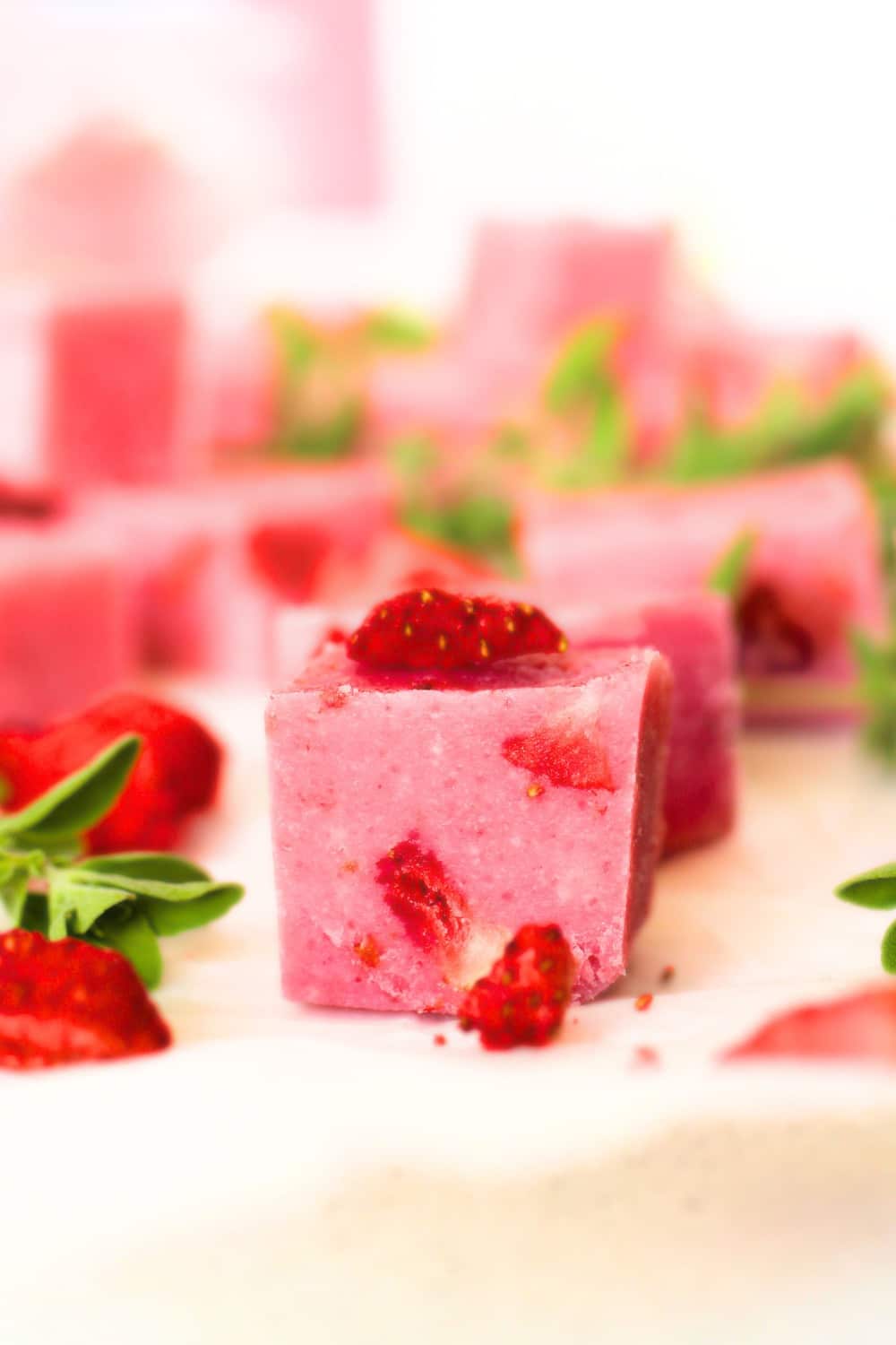 Keto Strawberry Fudge Close Up