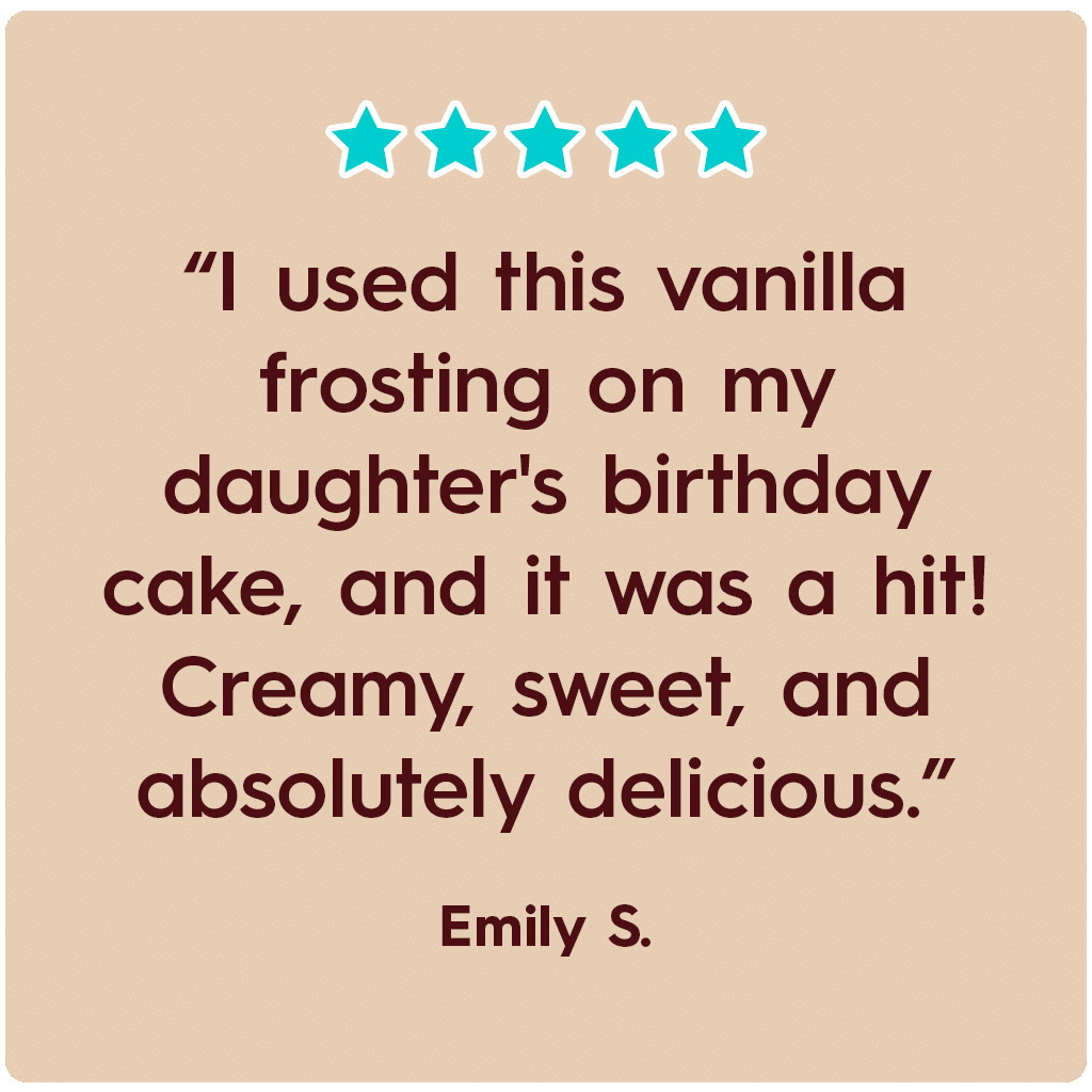 Vanilla Frosting Testimonial